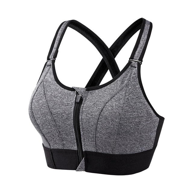 Glaceon Front Zipper Vest Push Up Bras For Women Bralette Top Deep V Wire  Free Backless Sports Brassiere (Grey) : : Clothing & Accessories